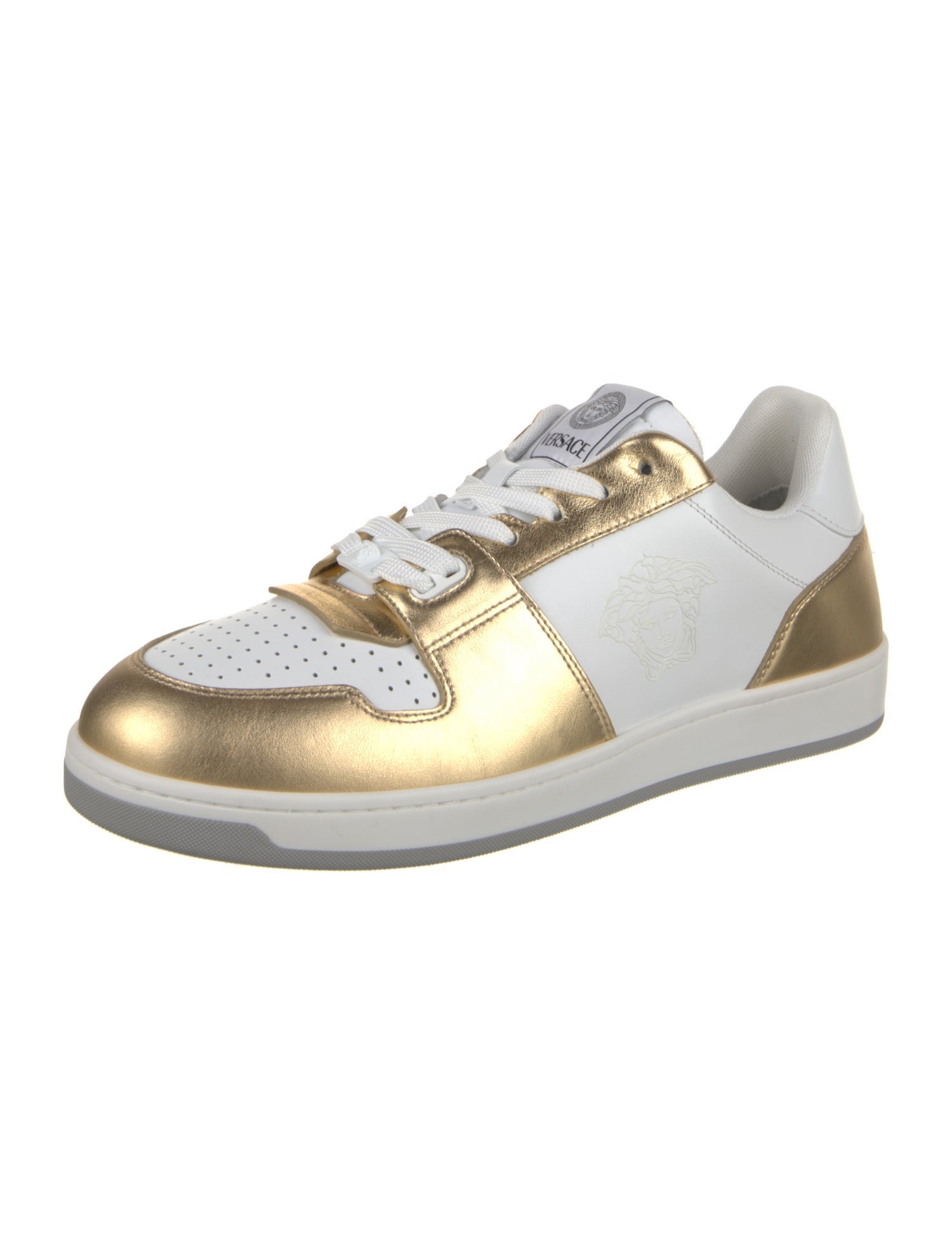 Versace Leather Colorblock Pattern Sneakers