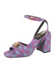 Versace Tweed Plaid Print Sandals