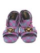 Versace Tweed Plaid Print Sandals