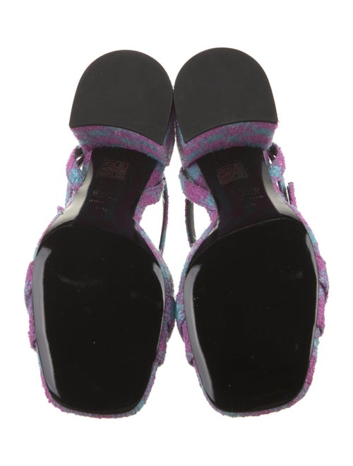 Versace Tweed Plaid Print Sandals