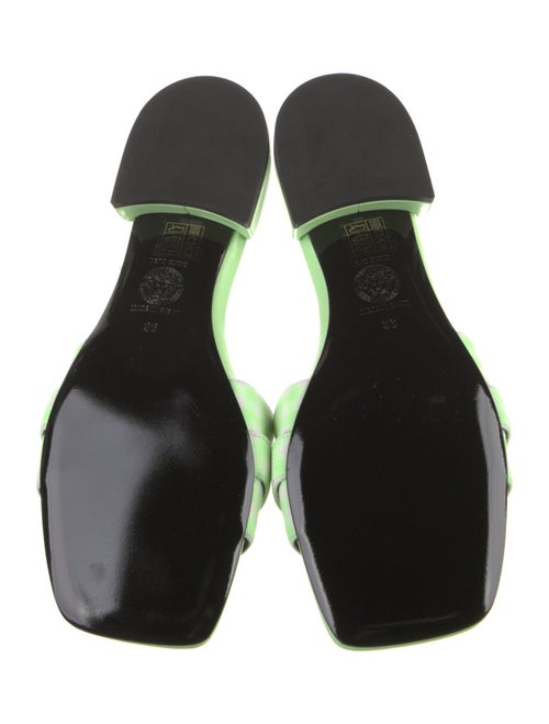 Versace Leather Plaid Print Slides