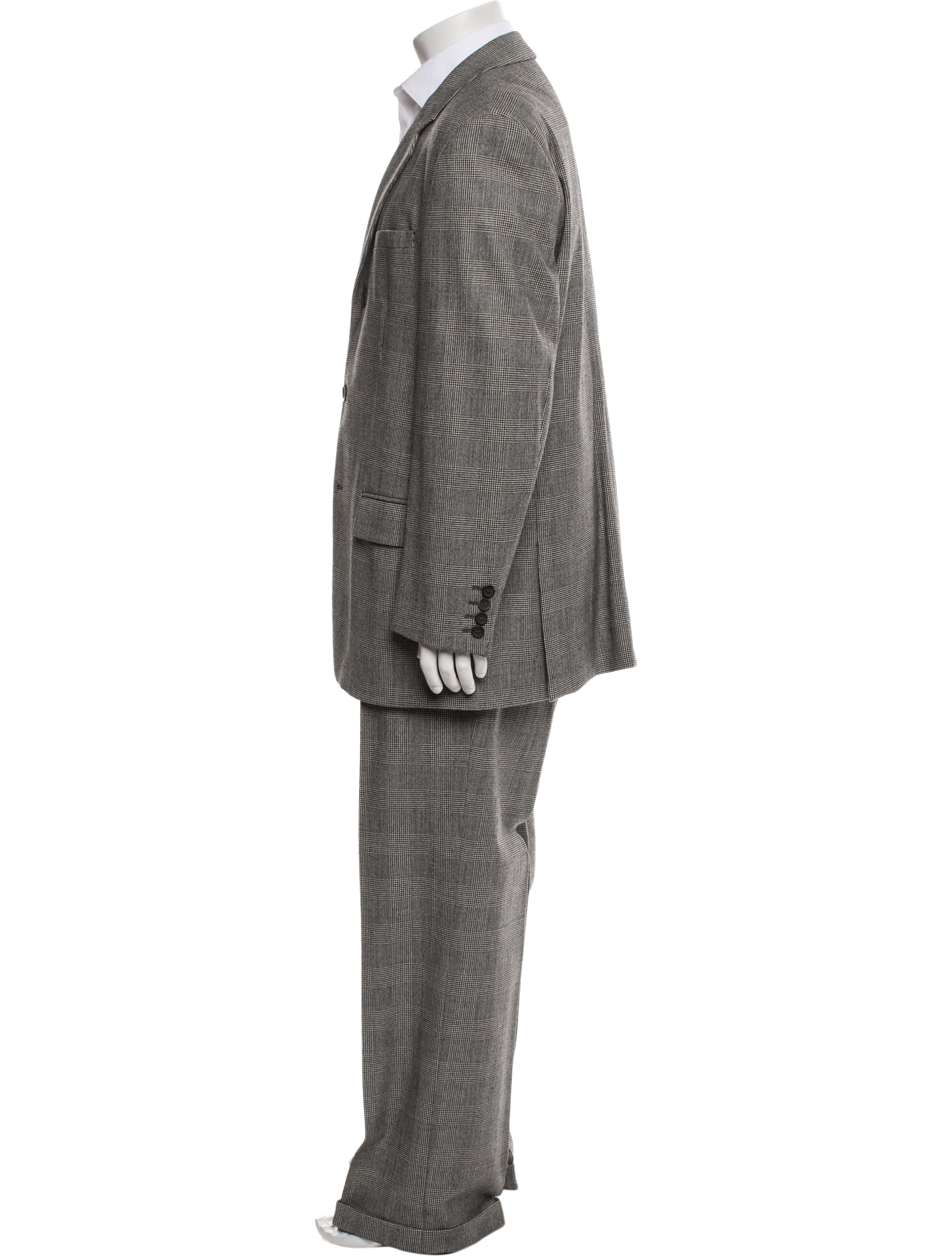 Versace Wool Houndstooth Print Two-Piece Suit