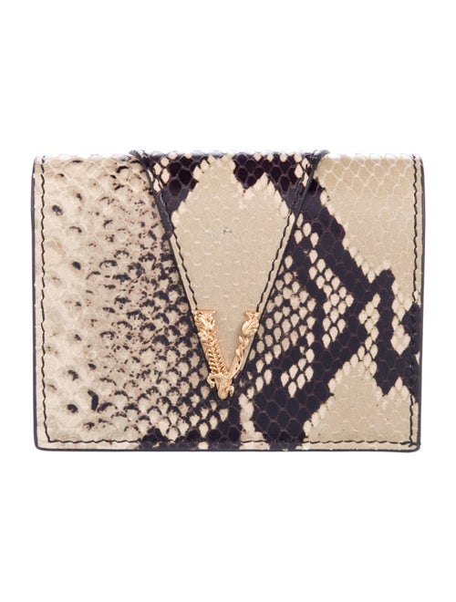 Versace Embossed Leather Printed Compact Wallet