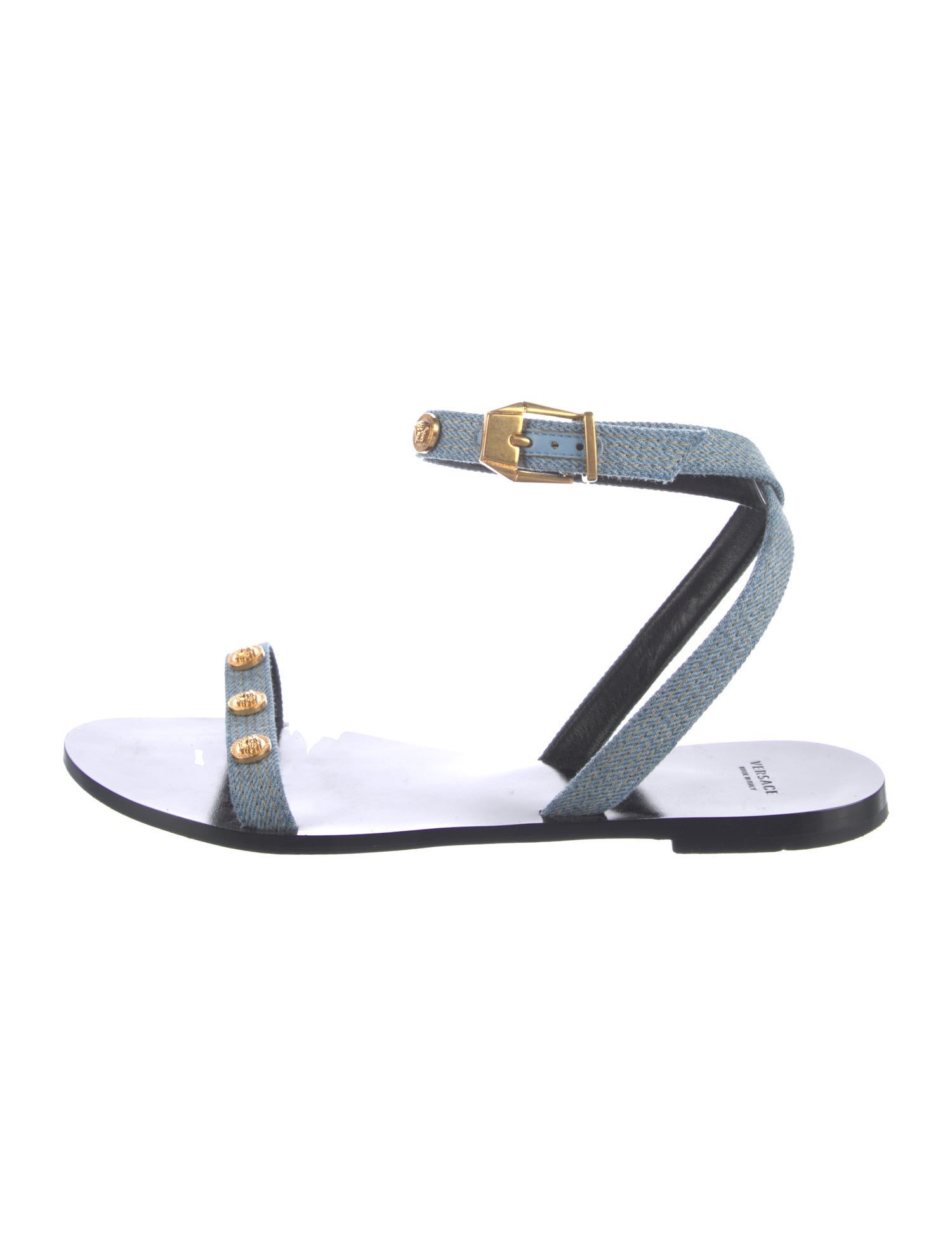 Versace Medusa Insignia Leather Sandals