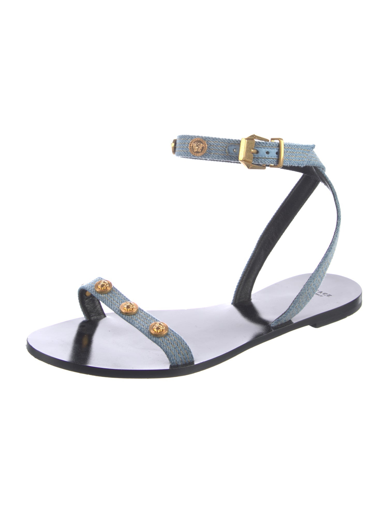 Versace Medusa Insignia Leather Sandals