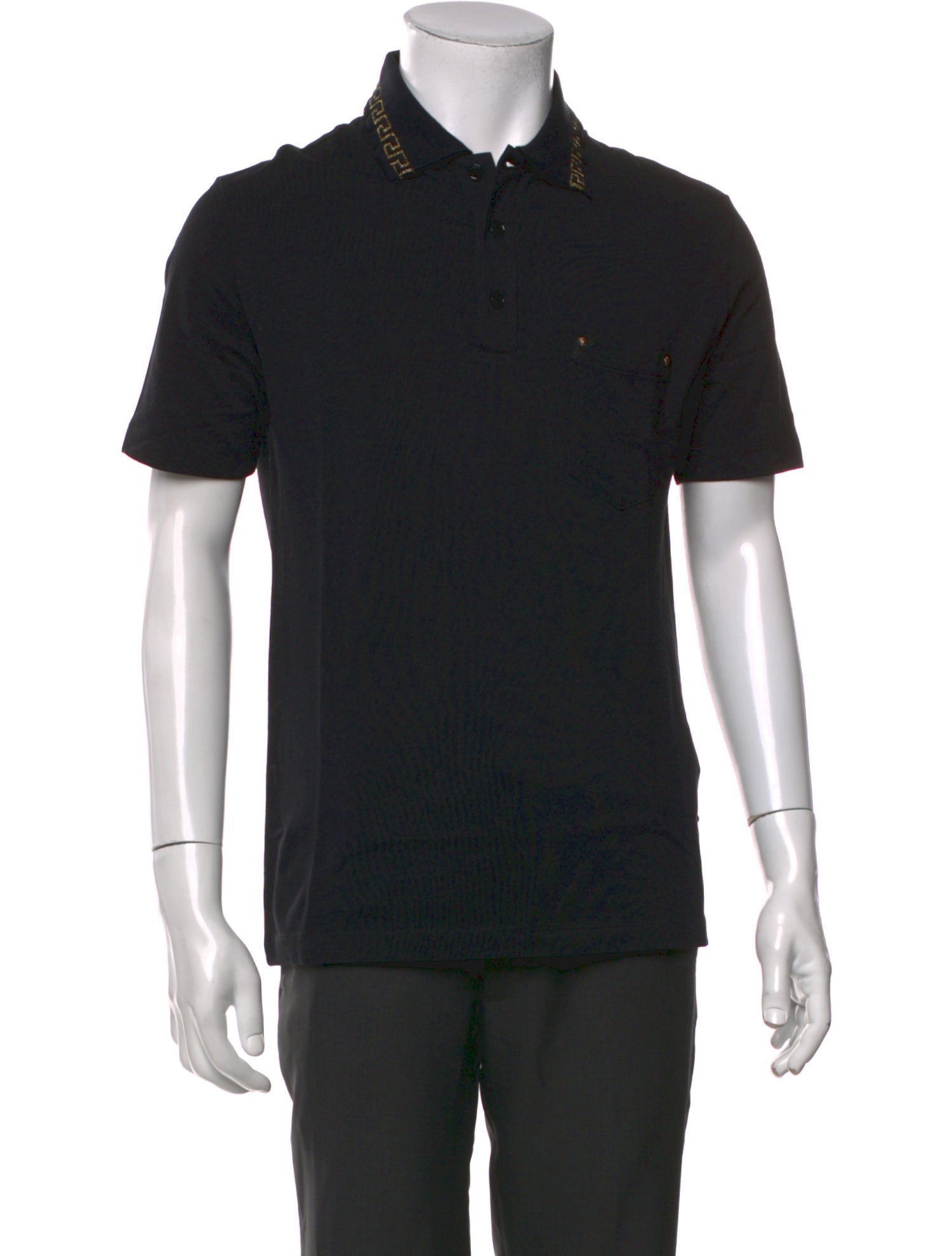 Versace Medusa Insignia Collar Polo Shirt