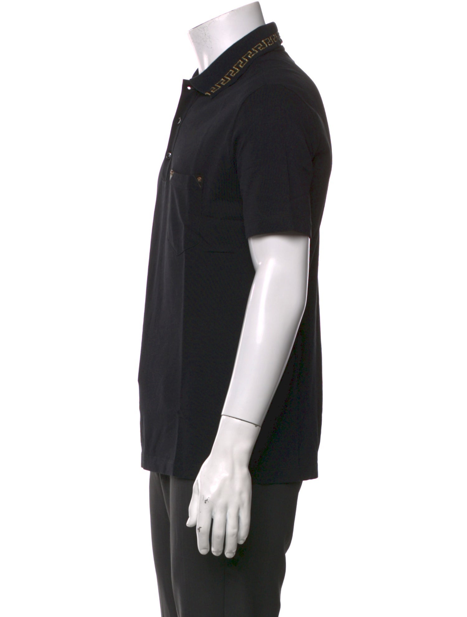 Versace Medusa Insignia Collar Polo Shirt