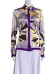 Versace Silk Printed Button-Up Top