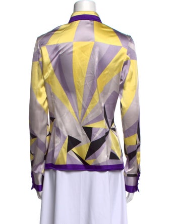 Versace Silk Printed Button-Up Top