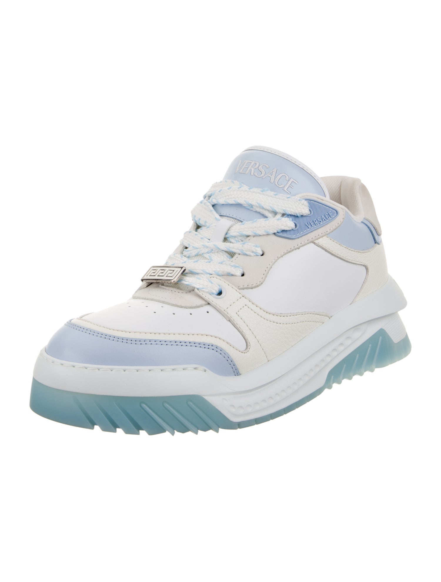 Versace Leather Colorblock Pattern Sneakers