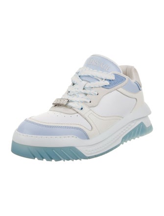 Versace Leather Colorblock Pattern Sneakers