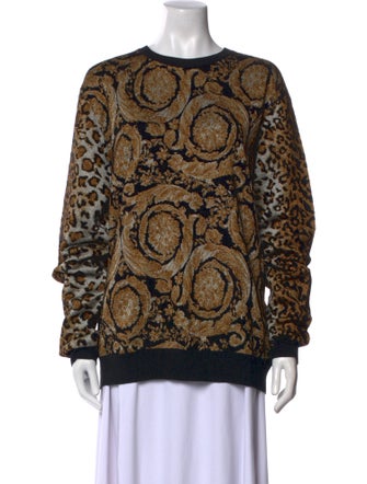 Versace Printed Crew Neck Sweater