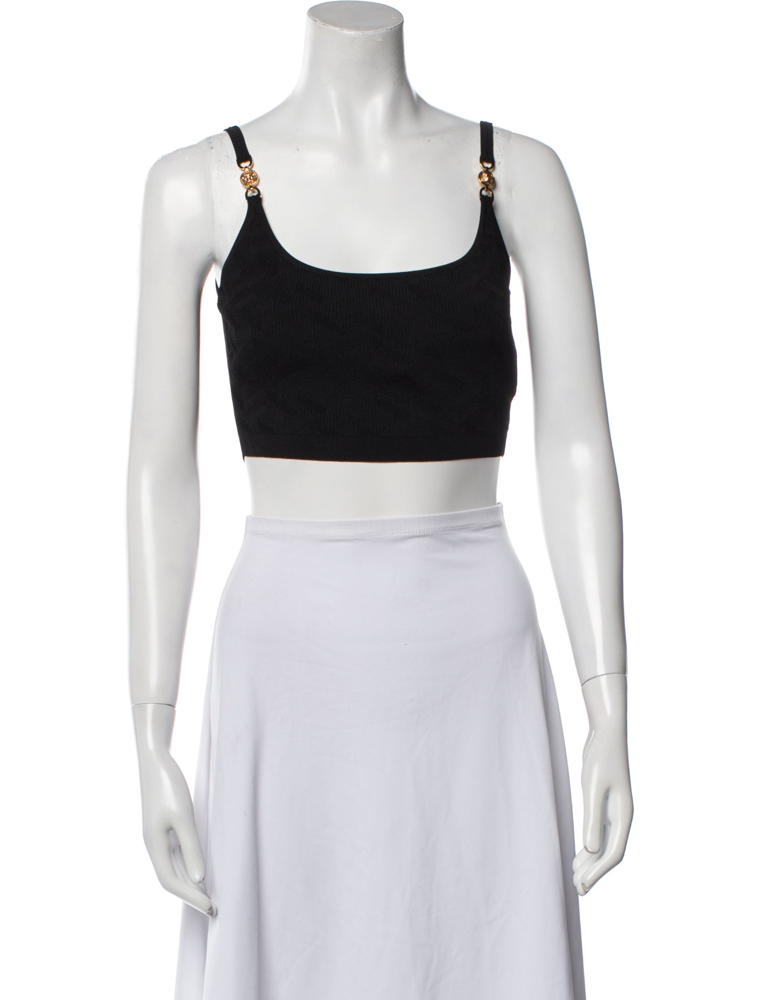 Versace Nylon Scoop Neck Crop Top