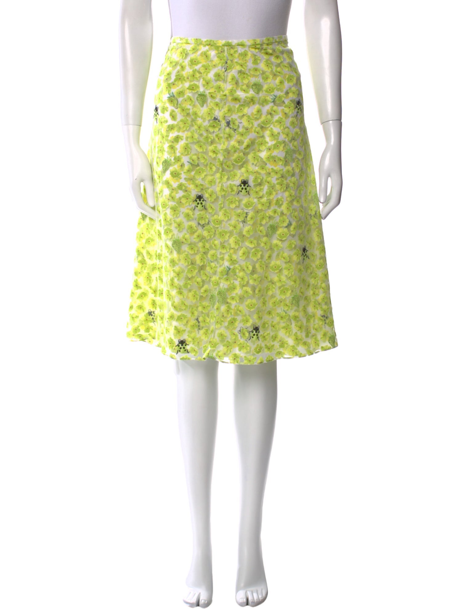 Versace Floral Print Knee-Length Skirt