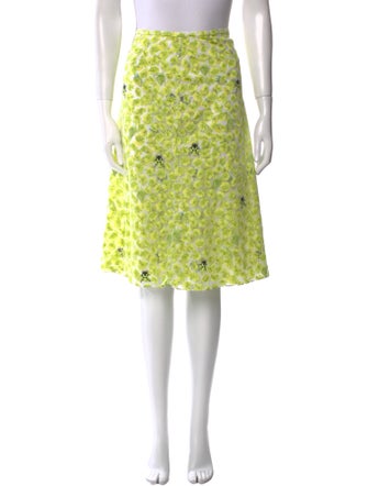 Versace Floral Print Knee-Length Skirt