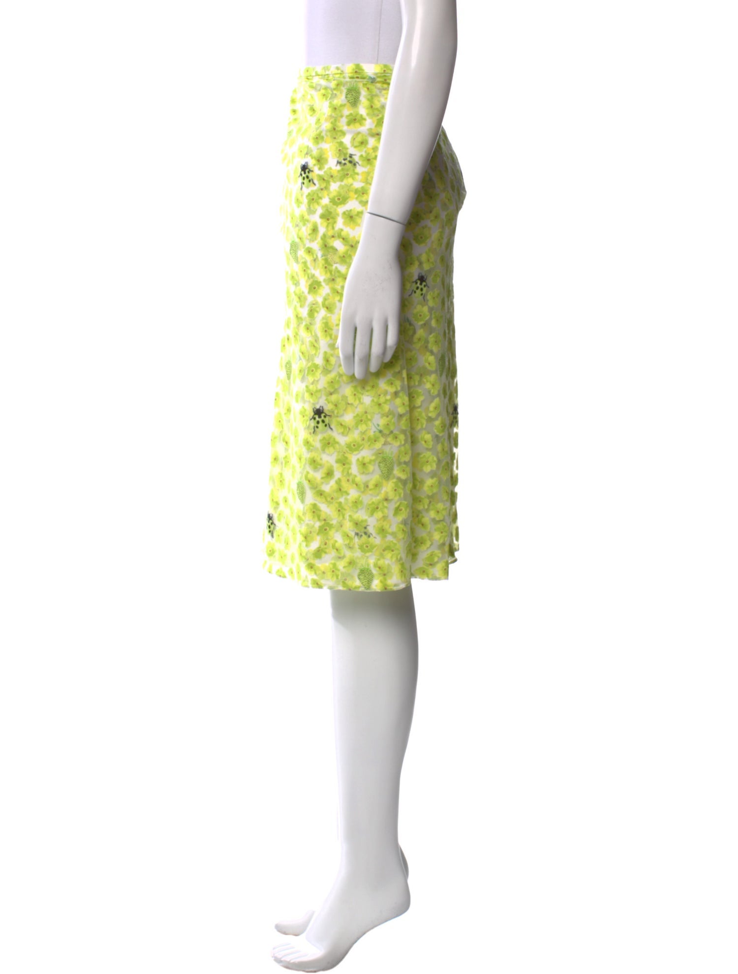 Versace Floral Print Knee-Length Skirt