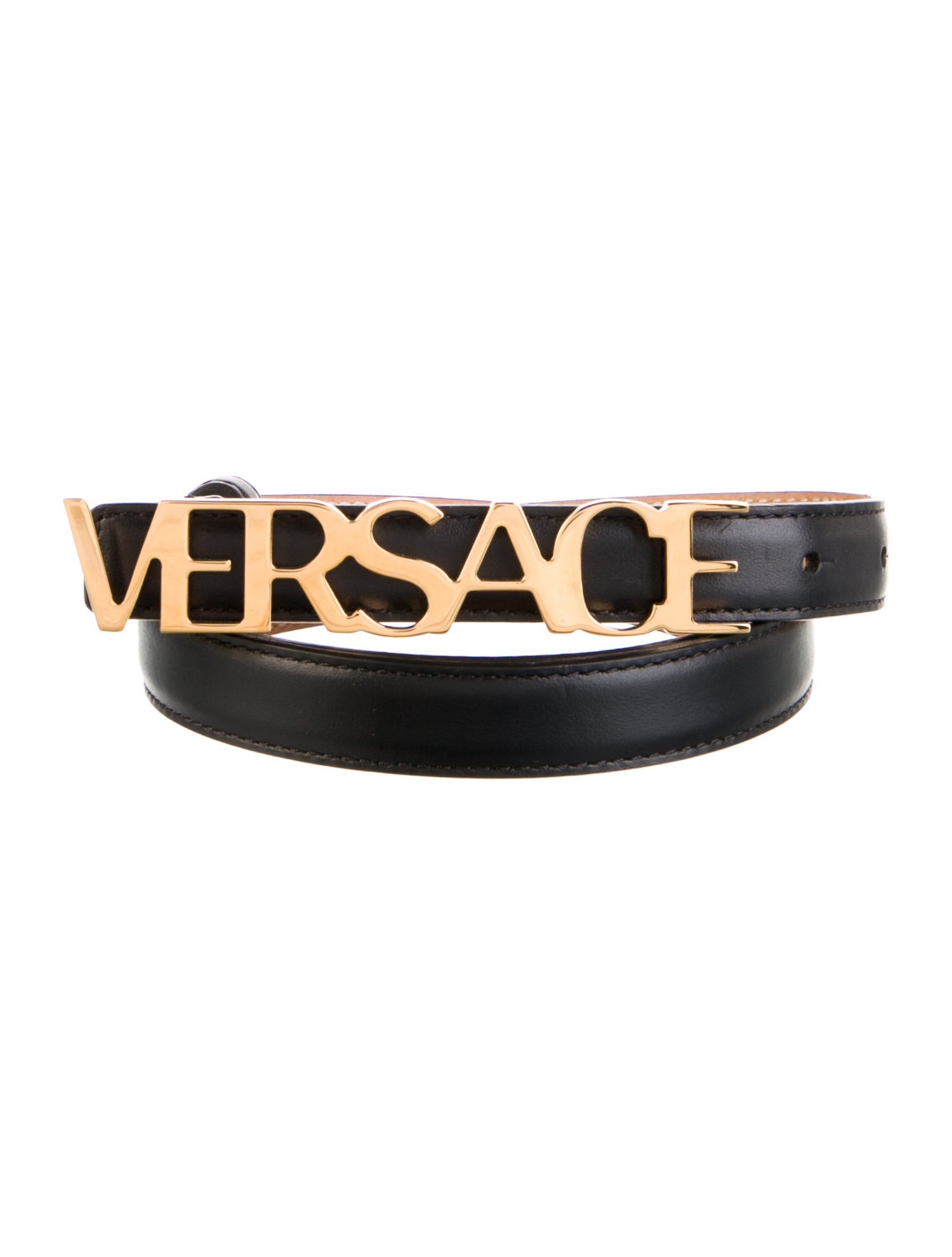 Versace Skinny Leather Belt