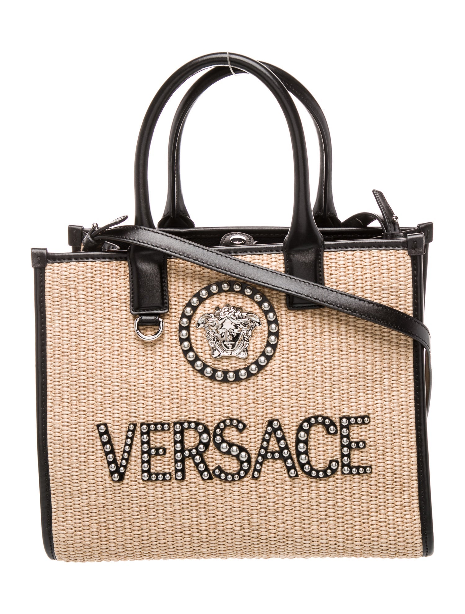 Versace Straw Top Handle Bag