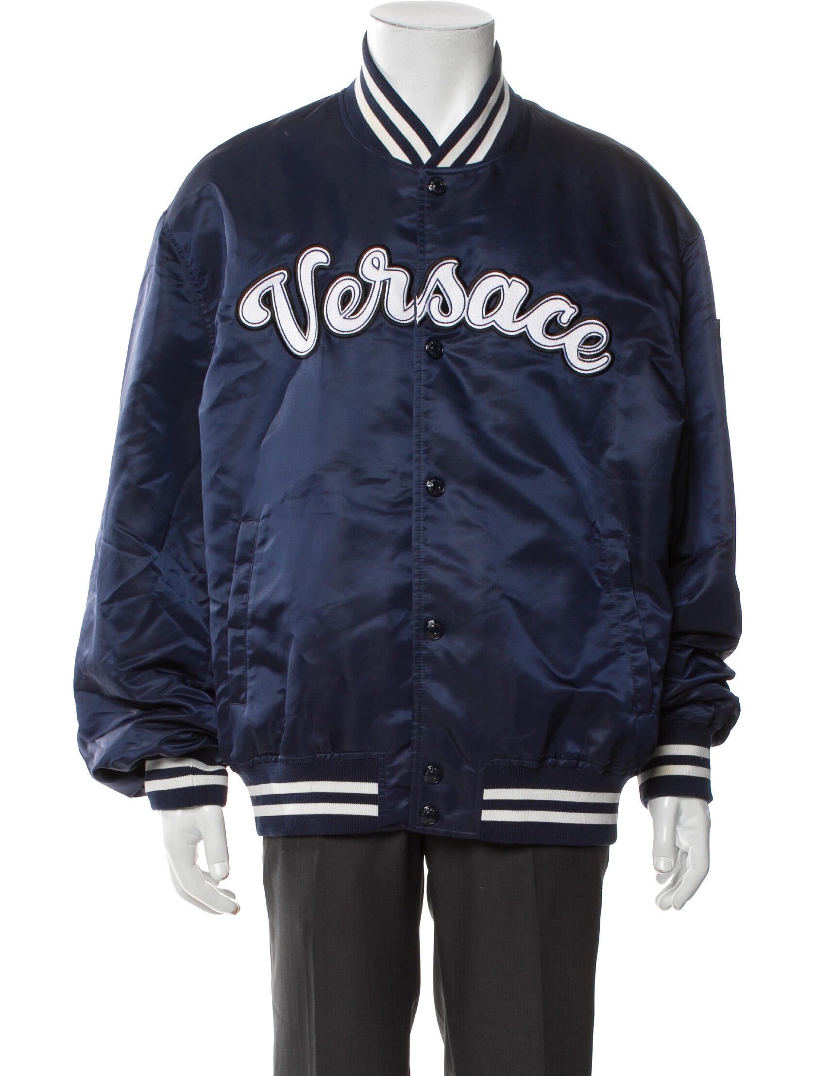 Versace Graphic Print Varsity Jacket