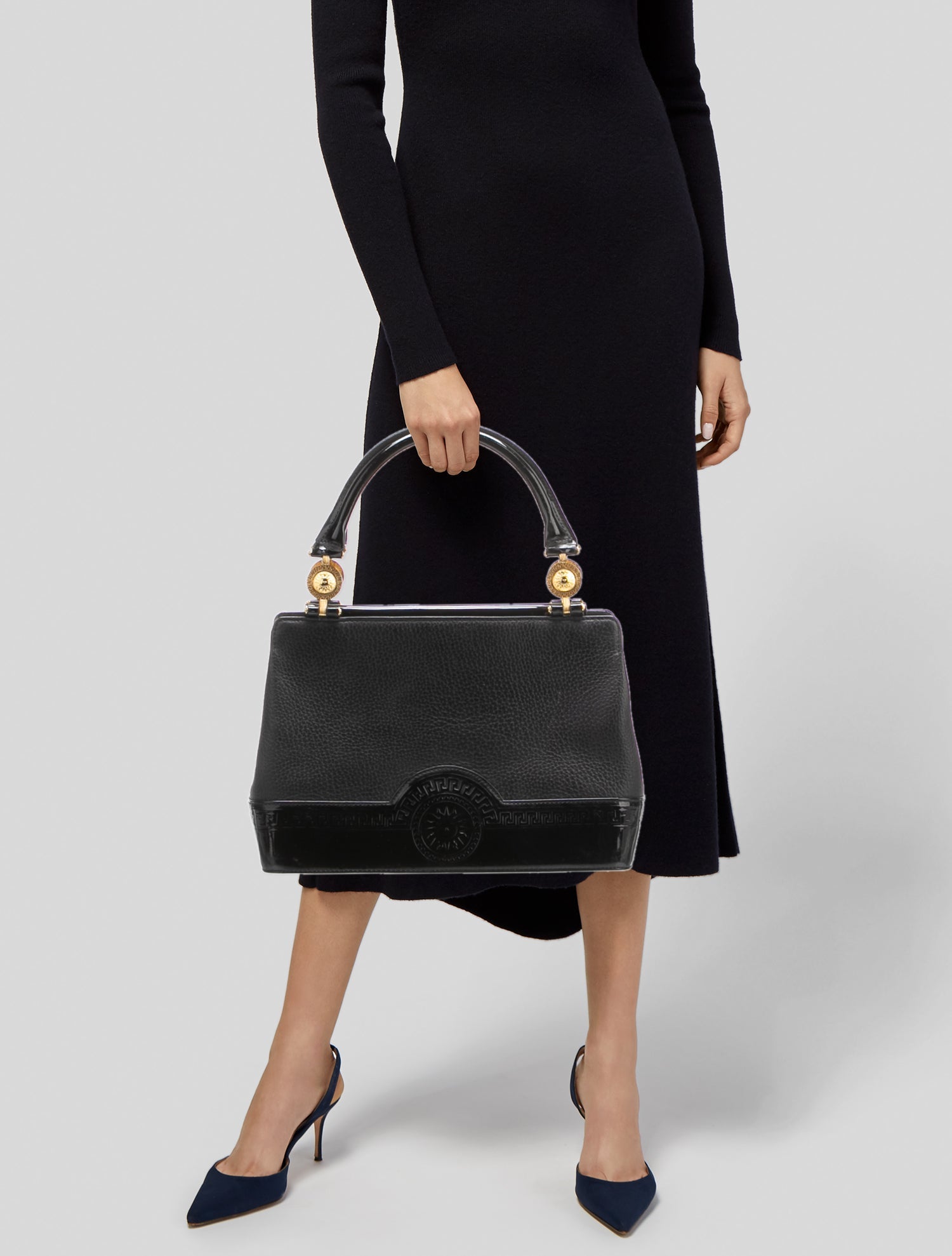 Versace Leather Top Handle Bag