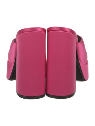 Versace Satin Crystal Embellishments Mules