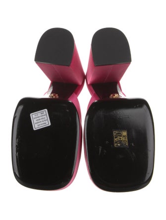 Versace Satin Crystal Embellishments Mules