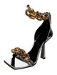 Versace Patent Leather Chain-Link Accents Sandals