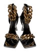 Versace Patent Leather Chain-Link Accents Sandals