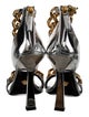 Versace Patent Leather Chain-Link Accents Sandals
