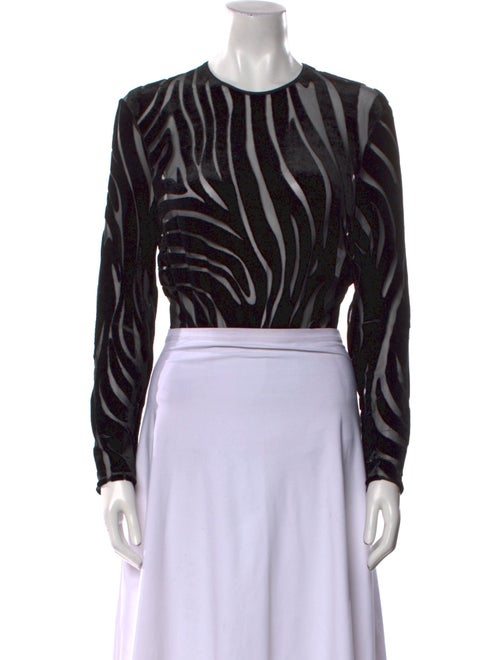 Versace Animal Print Crew Neck Crop Top