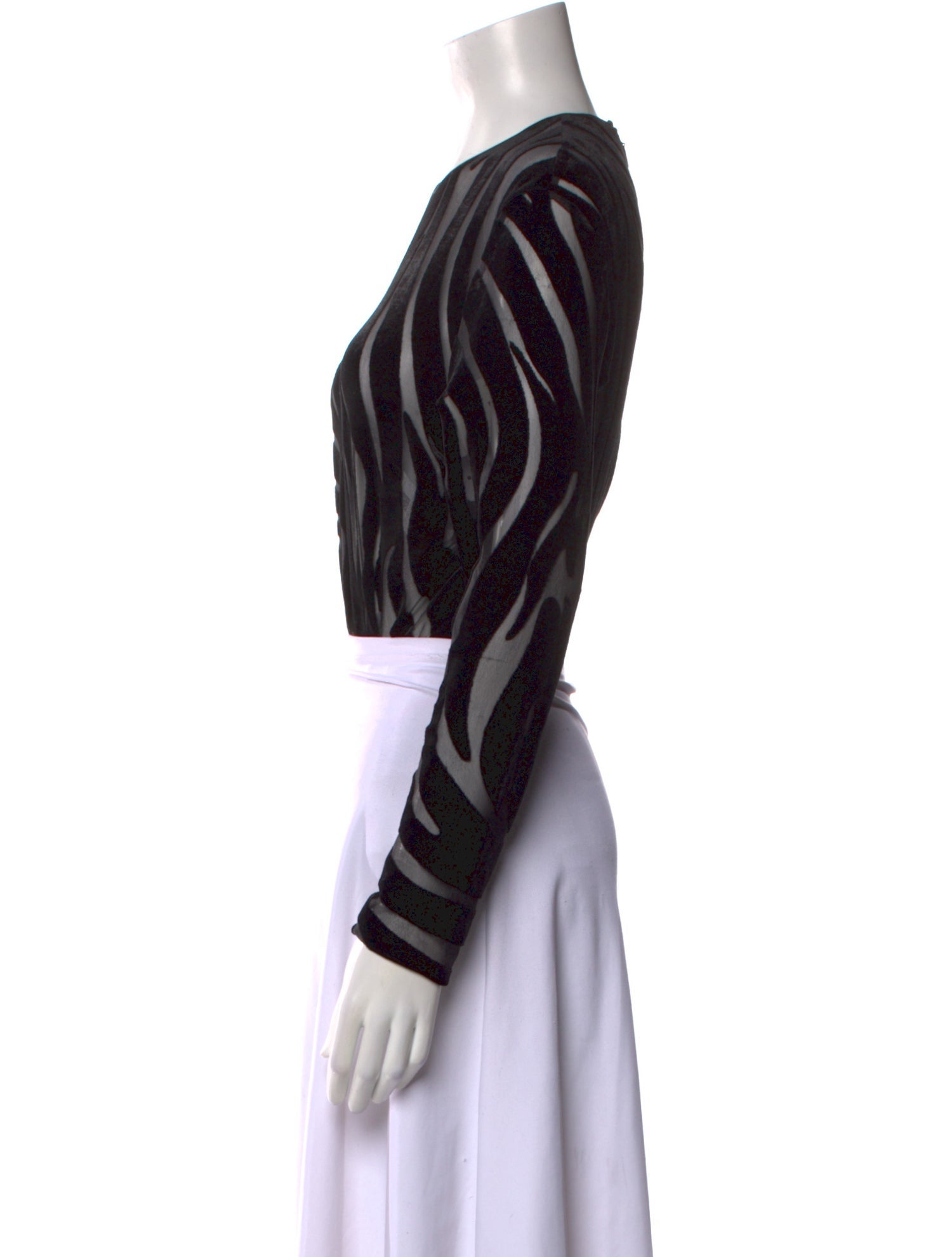 Versace Animal Print Crew Neck Crop Top