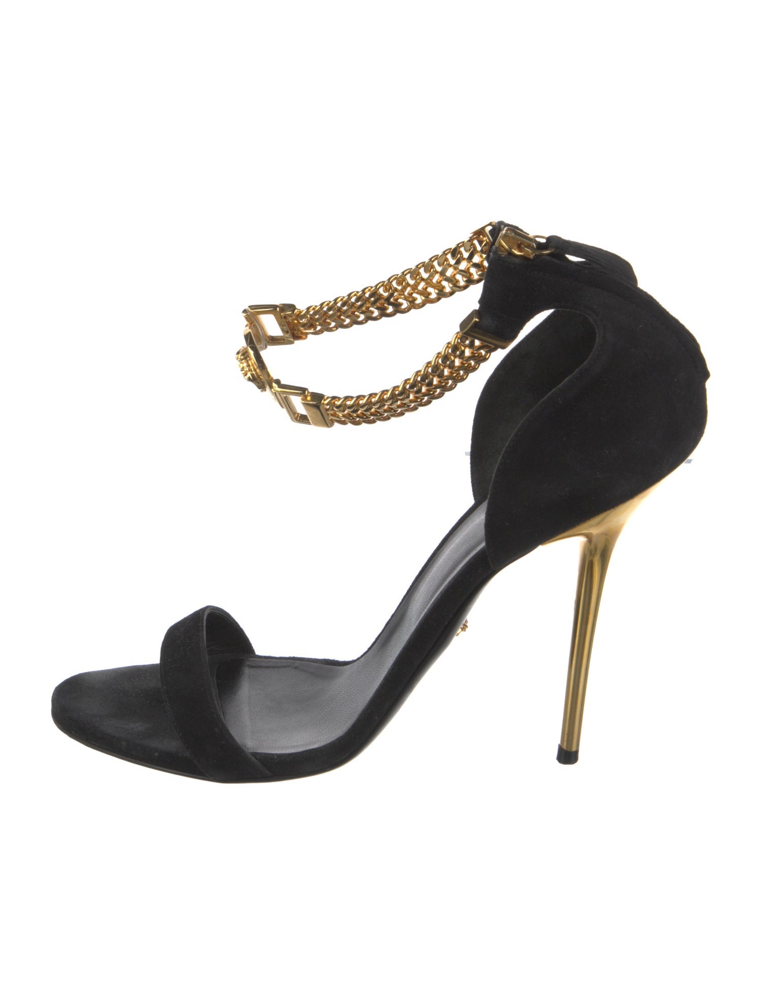 Versace Medusa Insignia Suede Sandals