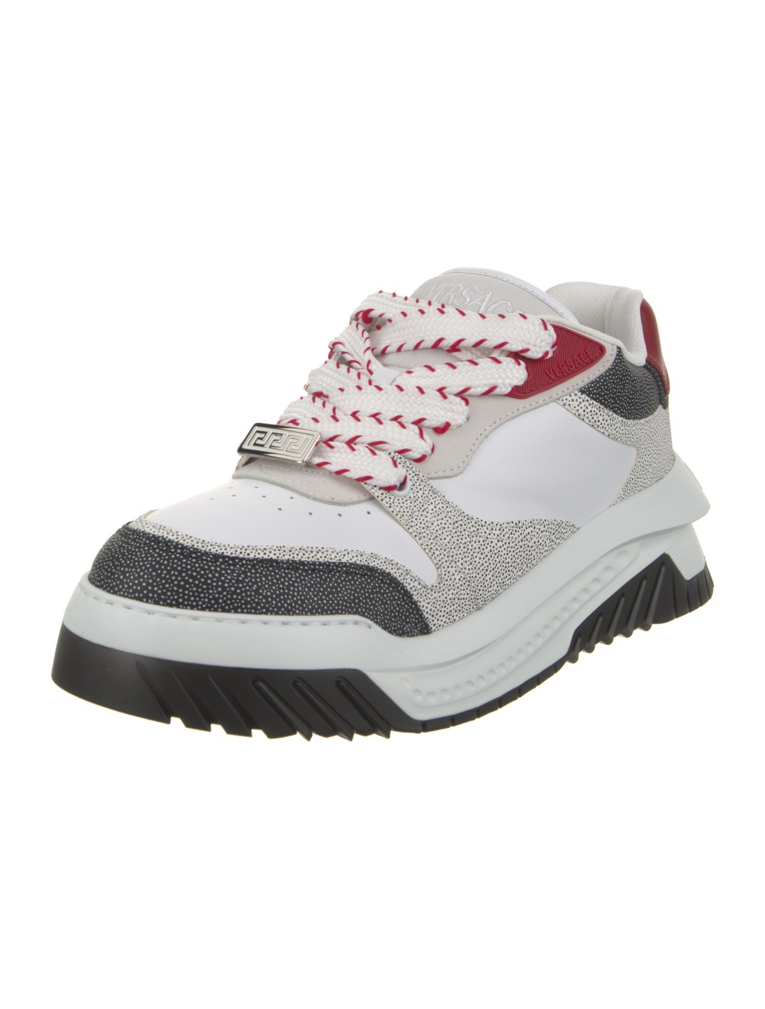 Versace Leather Colorblock Pattern Sneakers