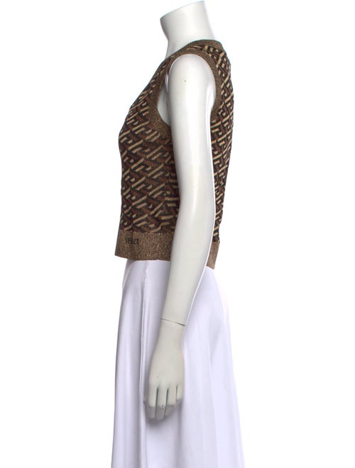 Versace Printed V-Neck Crop Top