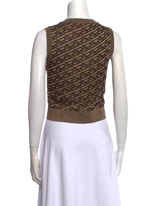 Versace Printed V-Neck Crop Top