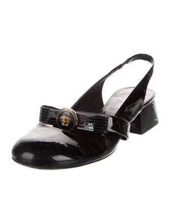 Versace Patent Leather Slingback Flats