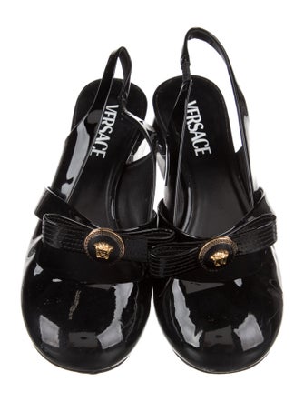 Versace Patent Leather Slingback Flats