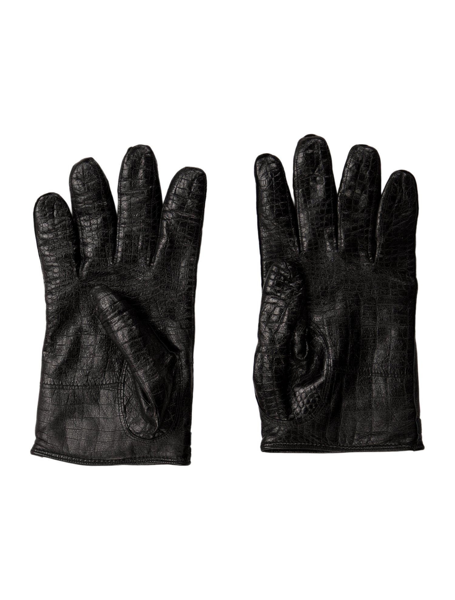 Versace Embossed Leather Gloves Vintage