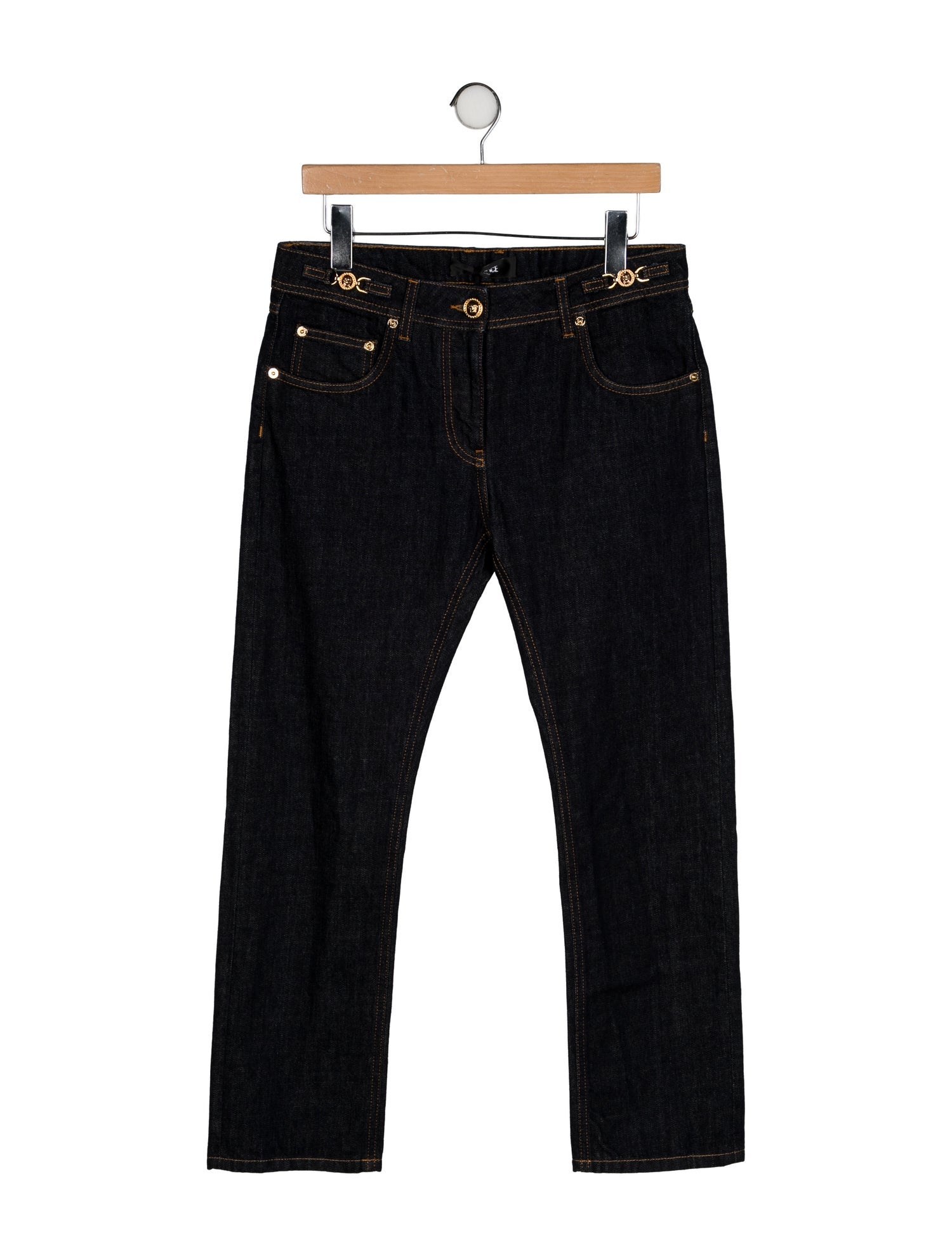 Versace Mid-Rise Straight Leg Jeans