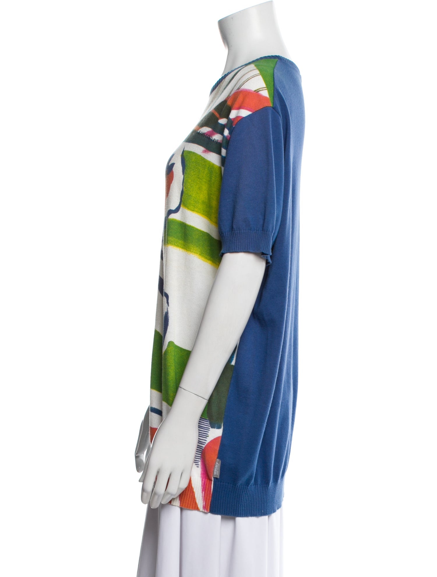 Versace Jeans Couture Printed Scoop Neck Sweater