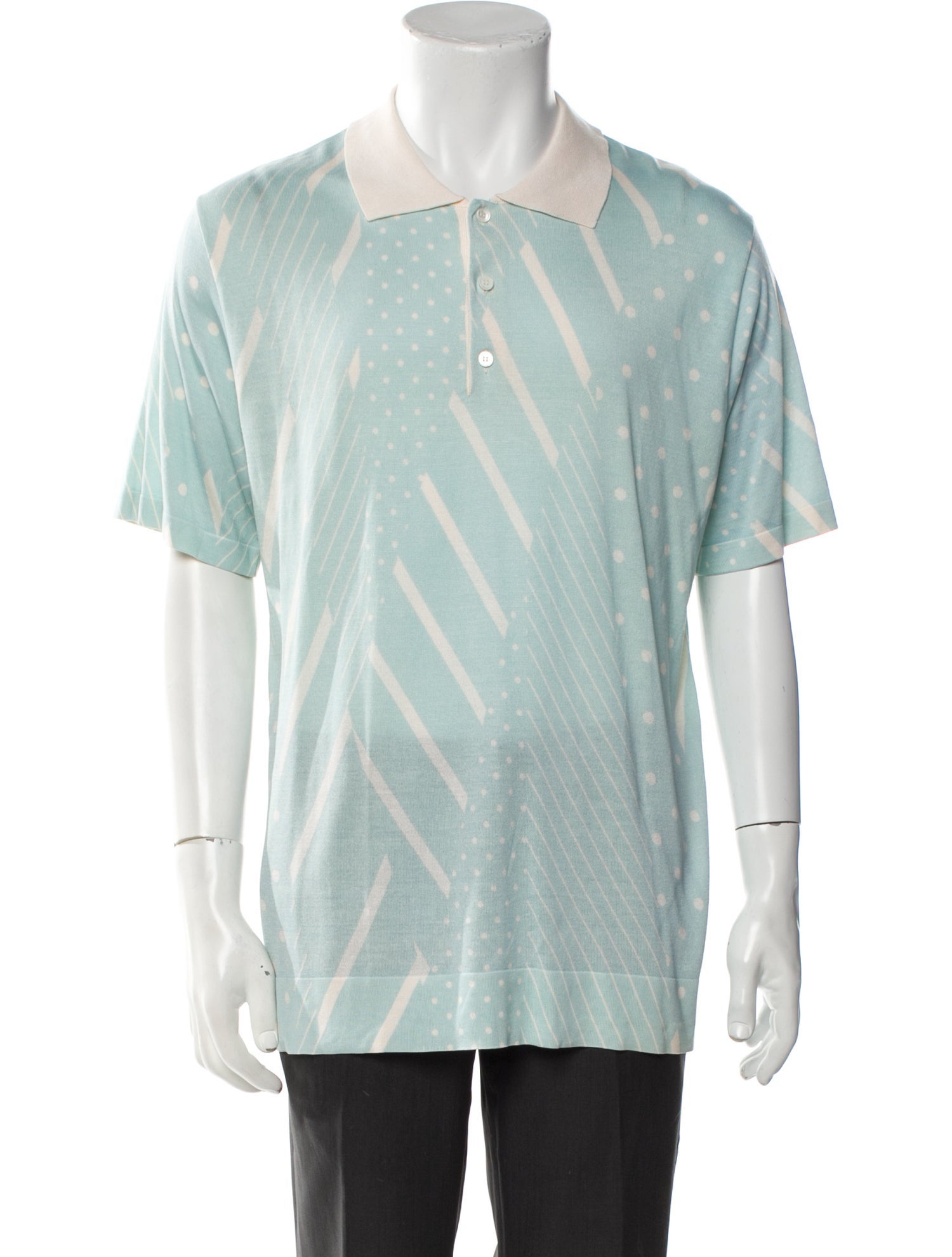 Versace Silk V-Neck Polo Shirt