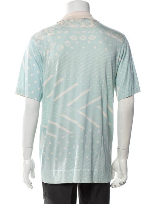 Versace Silk V-Neck Polo Shirt