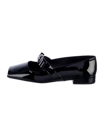 Versace Medusa Insignia Patent Leather Mary Jane Flats