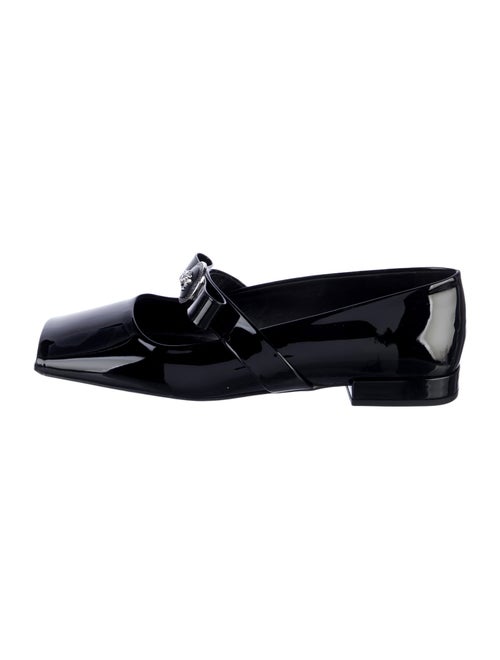 Versace Medusa Insignia Patent Leather Mary Jane Flats
