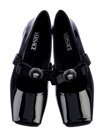 Versace Medusa Insignia Patent Leather Mary Jane Flats