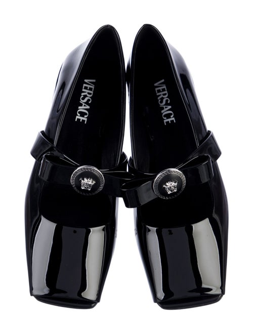 Versace Medusa Insignia Patent Leather Mary Jane Flats