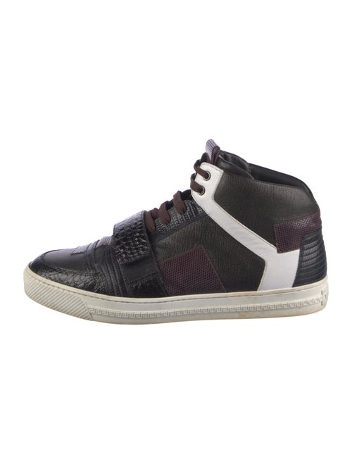 Versace Leather Colorblock Pattern Sneakers