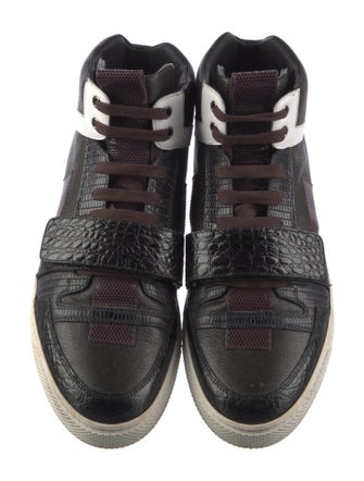 Versace Leather Colorblock Pattern Sneakers