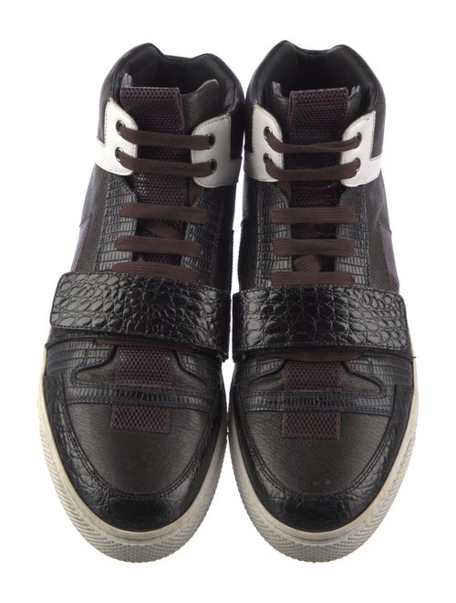 Versace Leather Colorblock Pattern Sneakers