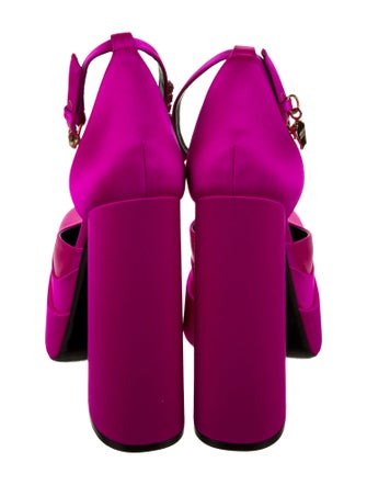 Versace Satin Crystal Embellishments D'Orsay Pumps